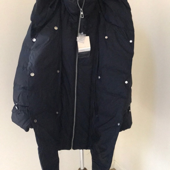 NWT! Zara Size L dark navy puffer down jacket - Picture 4 of 10